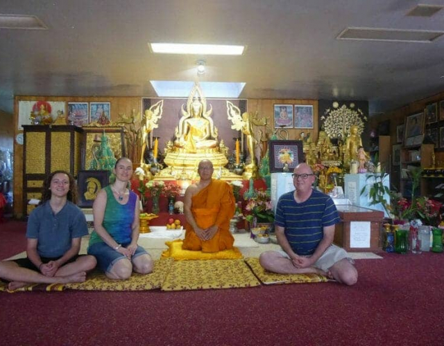 Family with Thai Forest monk now in Waiʻanae